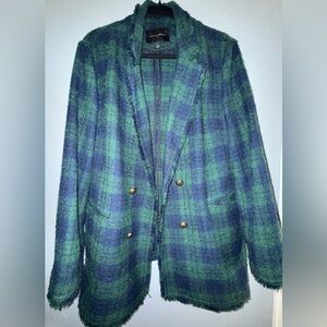 Banana Republic Green and Blue Tweed Jacket